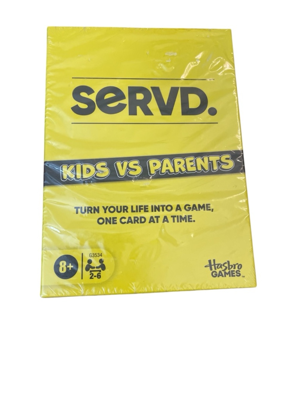 Hasbro SERVD. Kids vs Parents Card Game - Yellow & Black